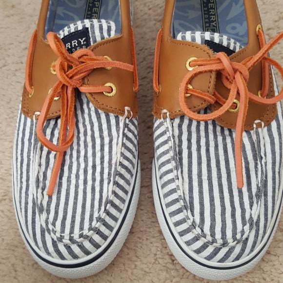 Sperry Top Sider seersucker leather upper sz 8.5M - Picture 8 of 8
